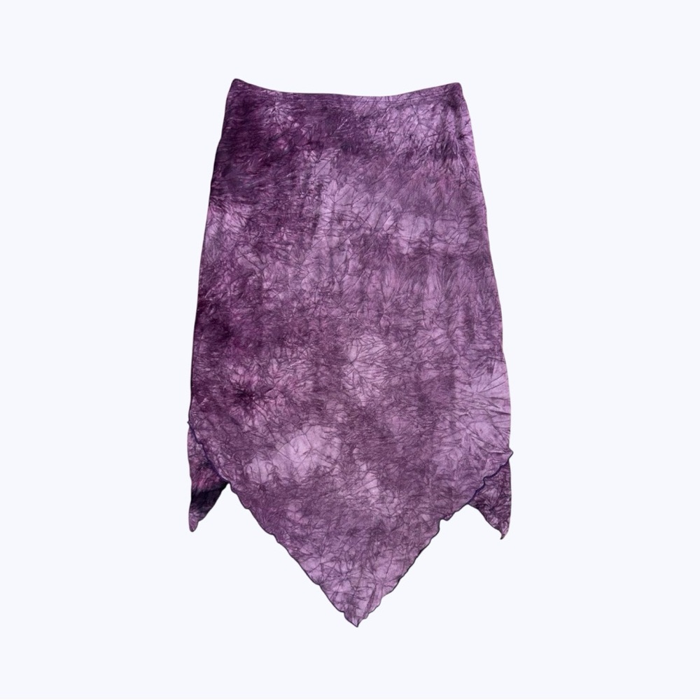 Vintage purple crinkle tie-dye two-piece set with skirt and top fairy core